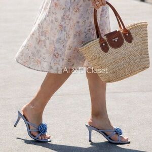 Dolce Vita Zelly Blue Floral Strappy Mule Heels | Size 7.5 | New With Box
